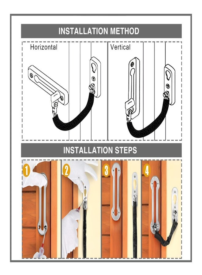 Ruboxa Door Chain Lock/Safety Chain Latch with Rubber Grip for Home/Door Lock for Kids & Security - Pack of 1 (SH-41, Matt) - Image 5